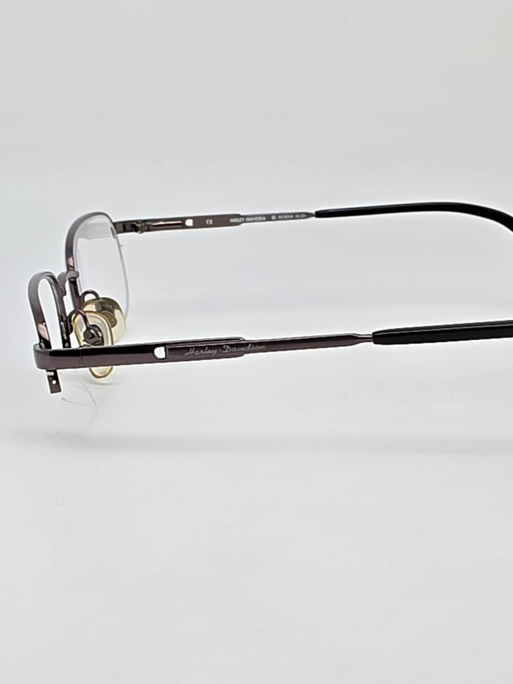 Harley Davidson HD255 Gunmetal Semi Rimless Eyeglasses Frame w Flexhinge & Case - Picture 4 of 16